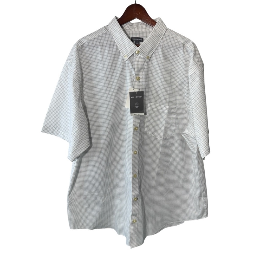 Van Heusen Men's Big & Tall Flex Non-Iron Short Sleeve Shirt Size 2XLT